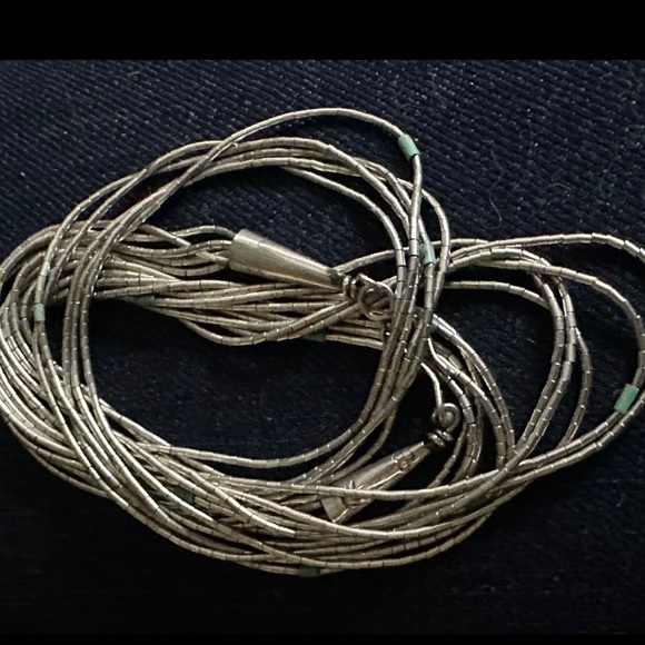 sterling silver Jewelry - Liquid silver necklace multi thread